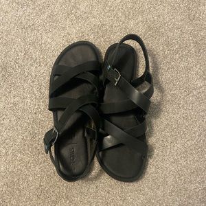 TOMS Black Sicily Sandal Size 7